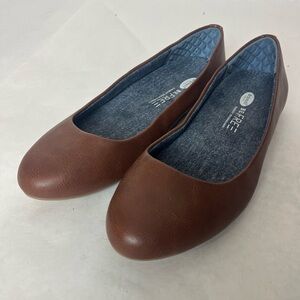 Dr. Scholl's Brown Rounded Toe Ballet Flats